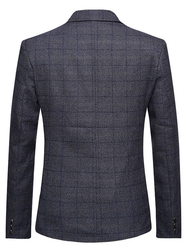 Slim Single-breasted Notched Revers Blazer Til Mænd