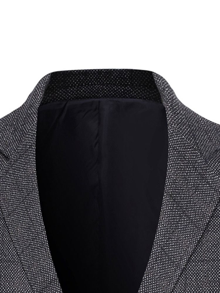 Slim Single-breasted Notched Revers Blazer Til Mænd