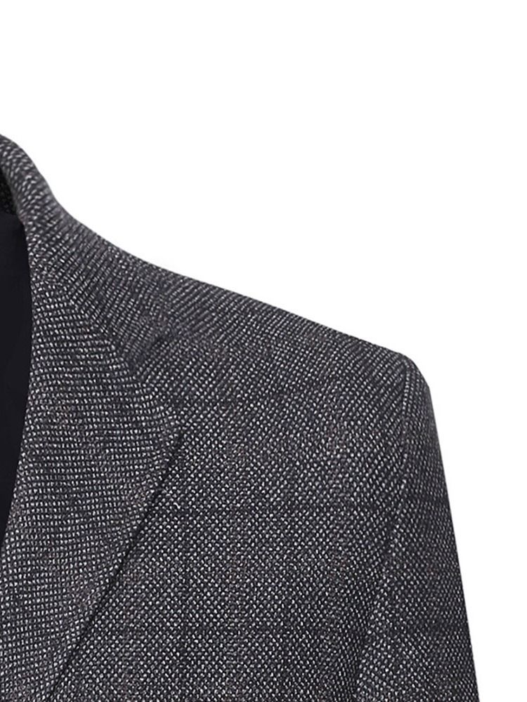 Slim Single-breasted Notched Revers Blazer Til Mænd