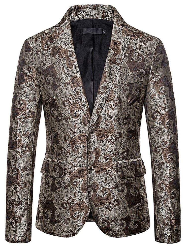 Slim Single-breasted Patchwork Herre Fritidsblazer