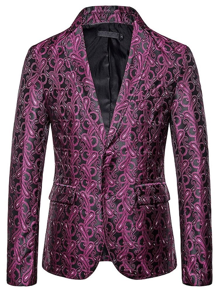 Slim Single-breasted Print Herre Fritidsblazer