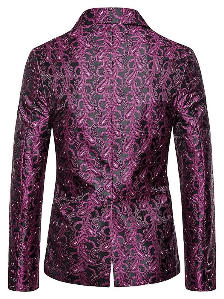 Slim Single-breasted Print Herre Fritidsblazer