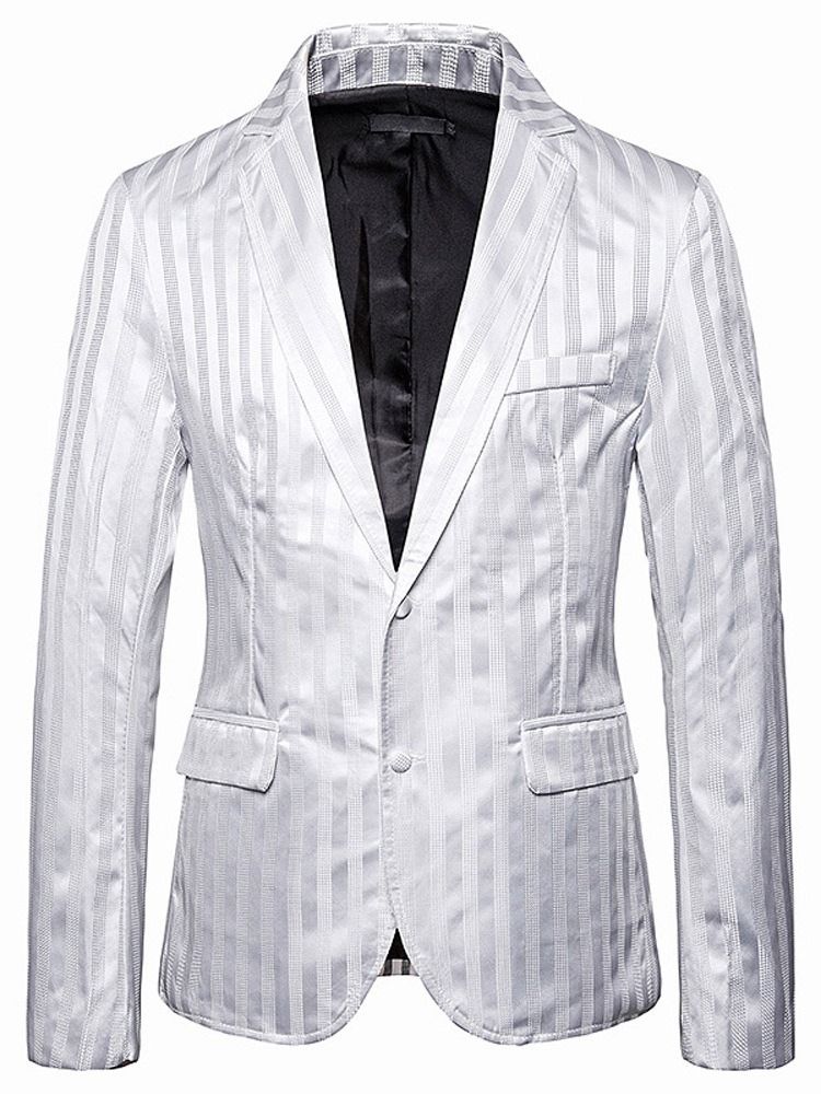 Stripe Button Single-breasted Men's Blazer Til Mænd