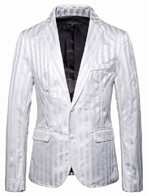 Stripe Button Single-breasted Men's Blazer Til Mænd