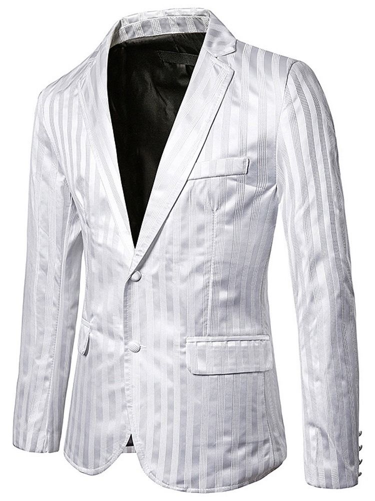 Stripe Button Single-breasted Men's Blazer Til Mænd