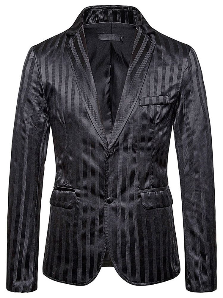 Stripe Button Single-breasted Men's Blazer Til Mænd