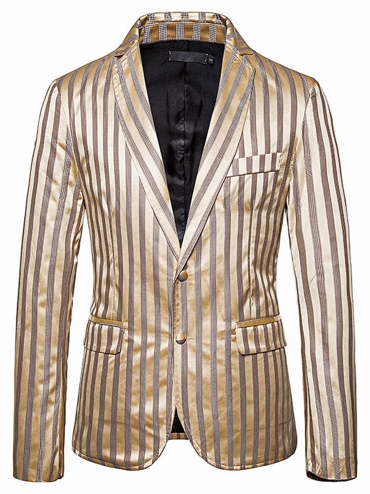 Stripe Button Single-breasted Men's Blazer Til Mænd