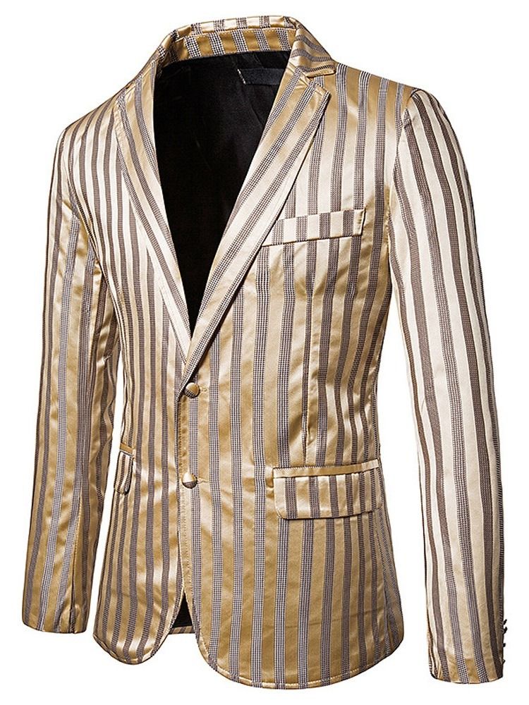 Stripe Button Single-breasted Men's Blazer Til Mænd