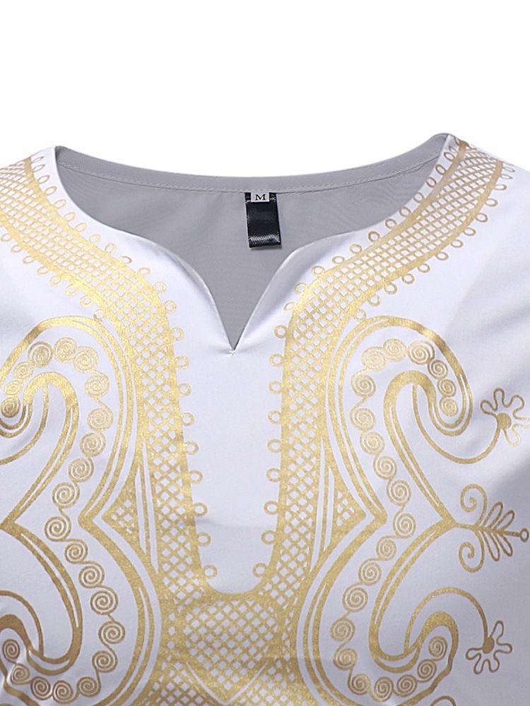 African Fashion Dashiki V-neck Herre Casual T-shirts