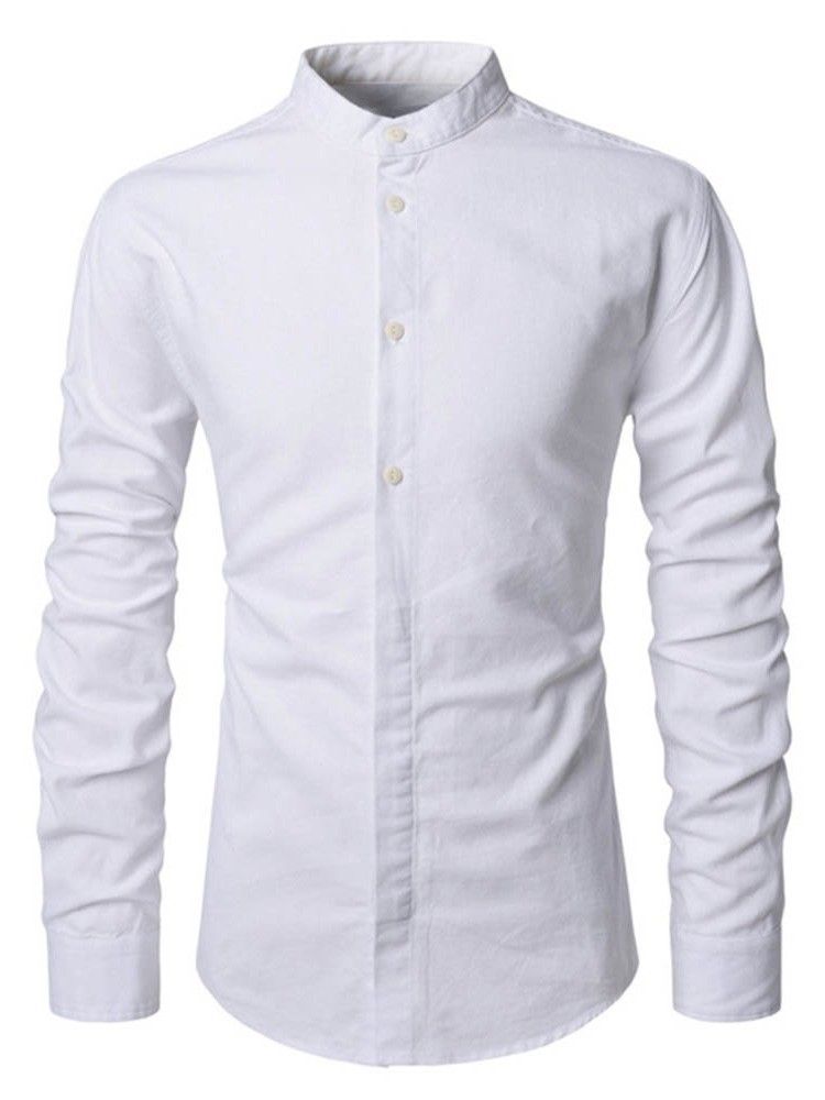 Almindelig Knap Afslappet Herre Slim Shirt