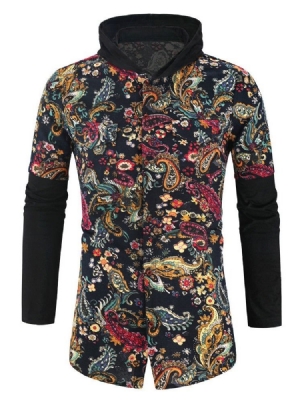 Casual Blomsterprint Herre Slim Shirt