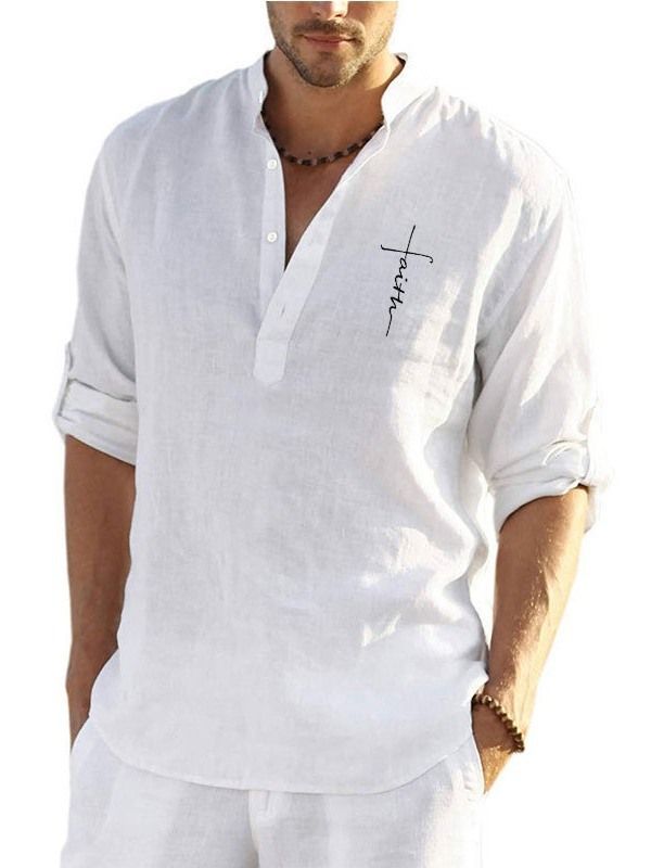 Casual Button Herre Slim Shirt