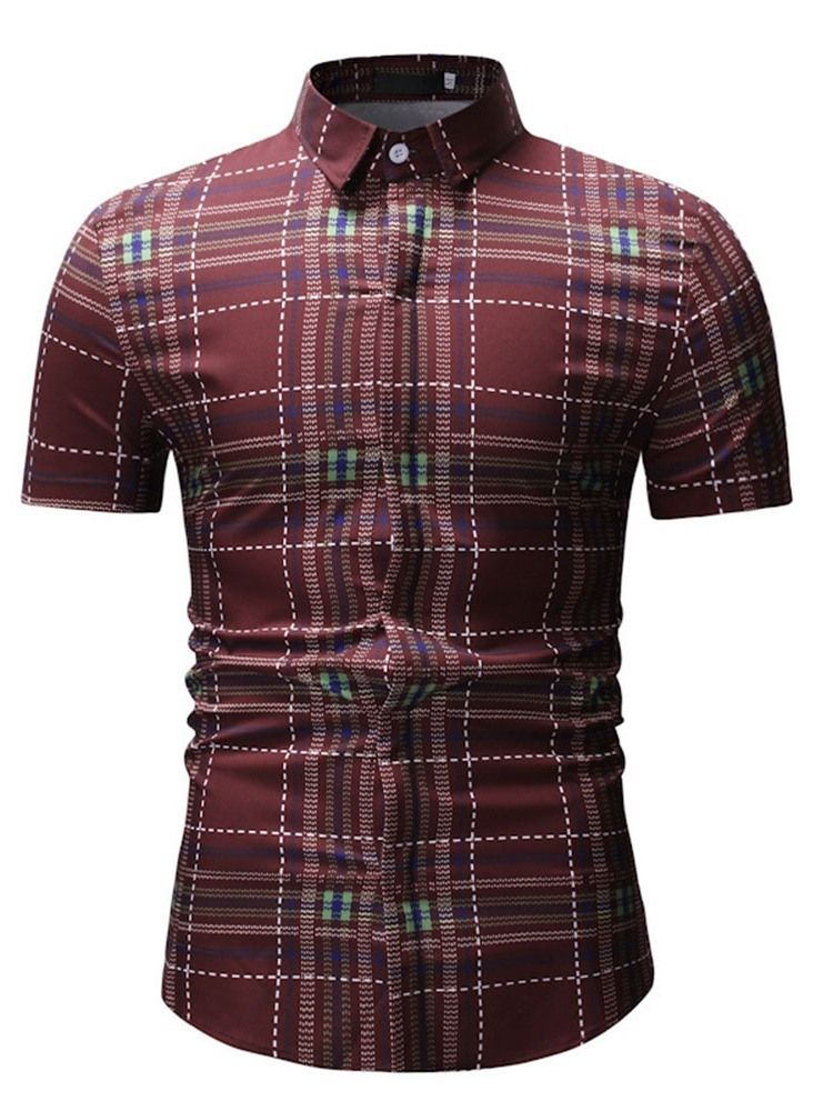 Casual Patchwork Plaid Summer Loose Men's Shirt