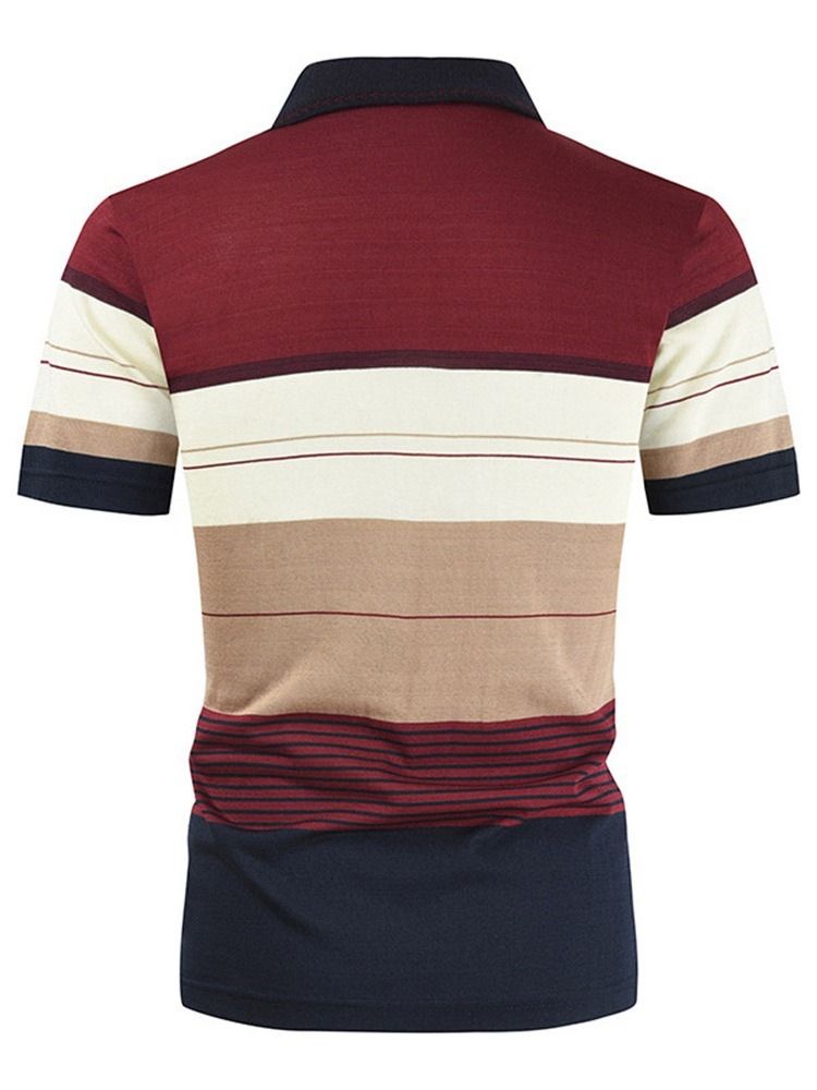 Color Block Casual Polo-hals Herre Skjorte