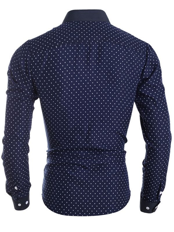 Herretøj Polka Dots Star Printed Revers Slim Fit Shirt