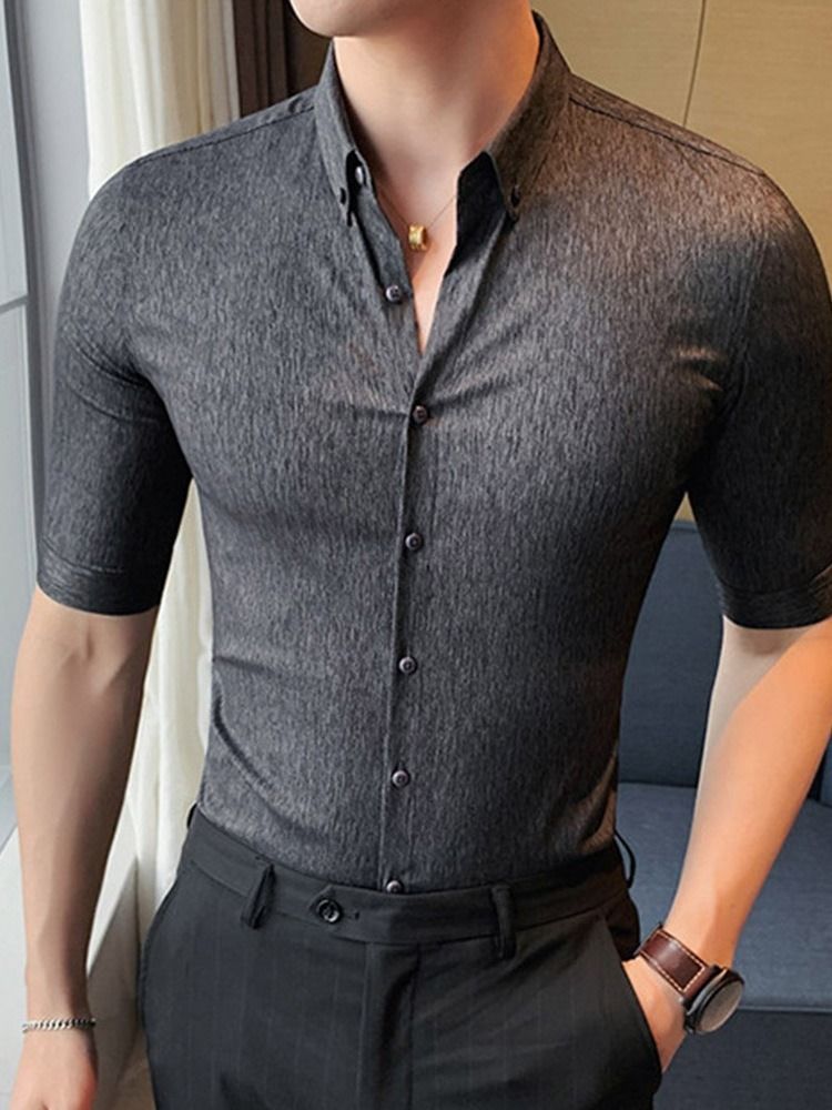 Omslagsknap Almindelig Slim Single-breasted Herreshirt