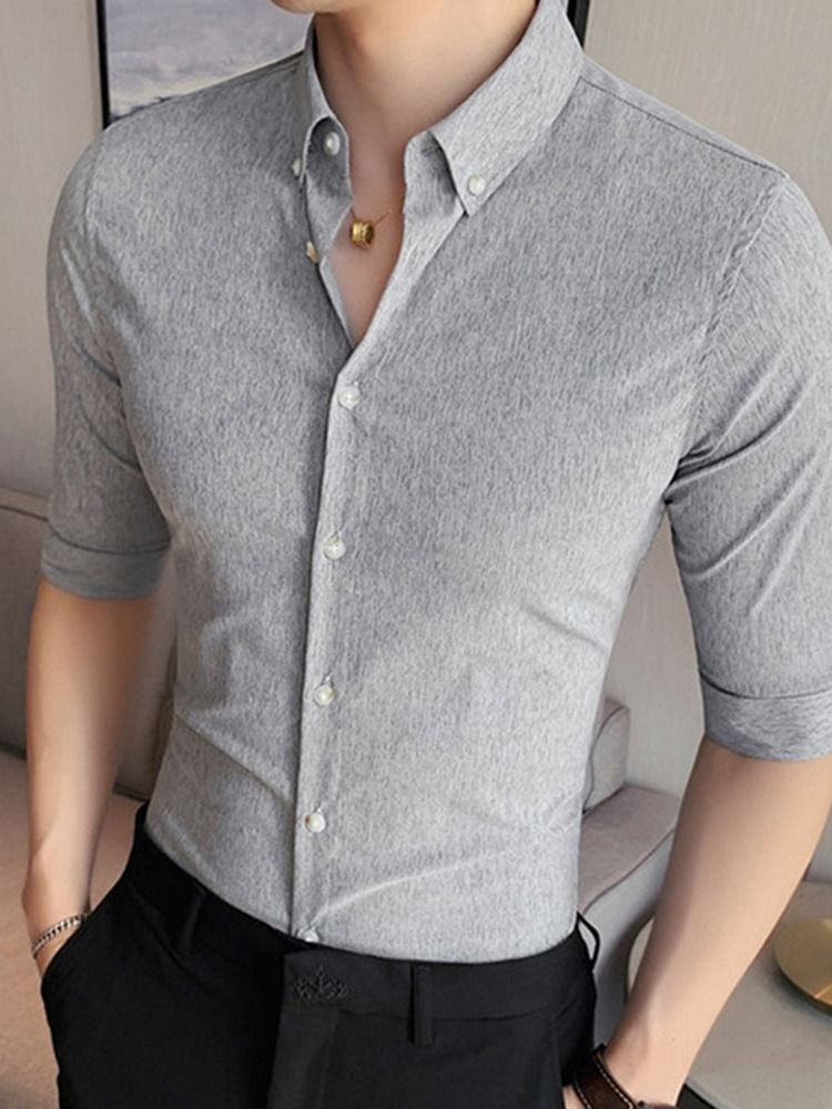 Omslagsknap Almindelig Slim Single-breasted Herreshirt