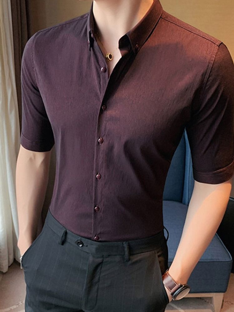 Omslagsknap Almindelig Slim Single-breasted Herreshirt