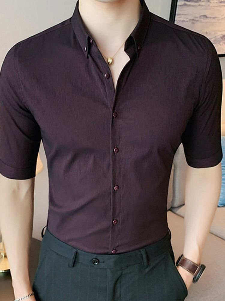 Omslagsknap Almindelig Slim Single-breasted Herreshirt