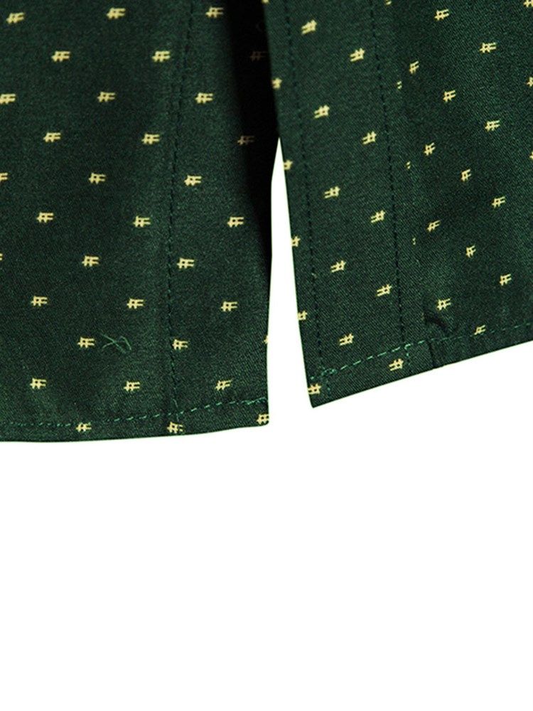 Polka Dots Green Slim Fit Herre Casual Kjoler