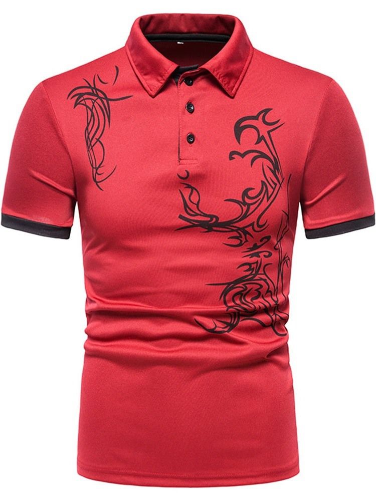 Polo Neck Sports Button Herre Poloshirt