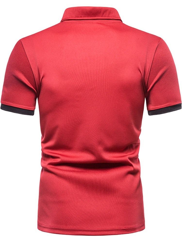 Polo Neck Sports Button Herre Poloshirt