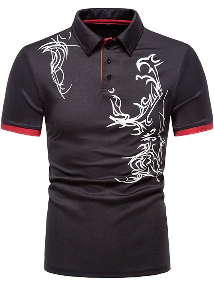 Polo Neck Sports Button Herre Poloshirt