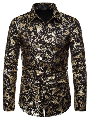 Print Animal Lapel Single-breasted Men's Shirt