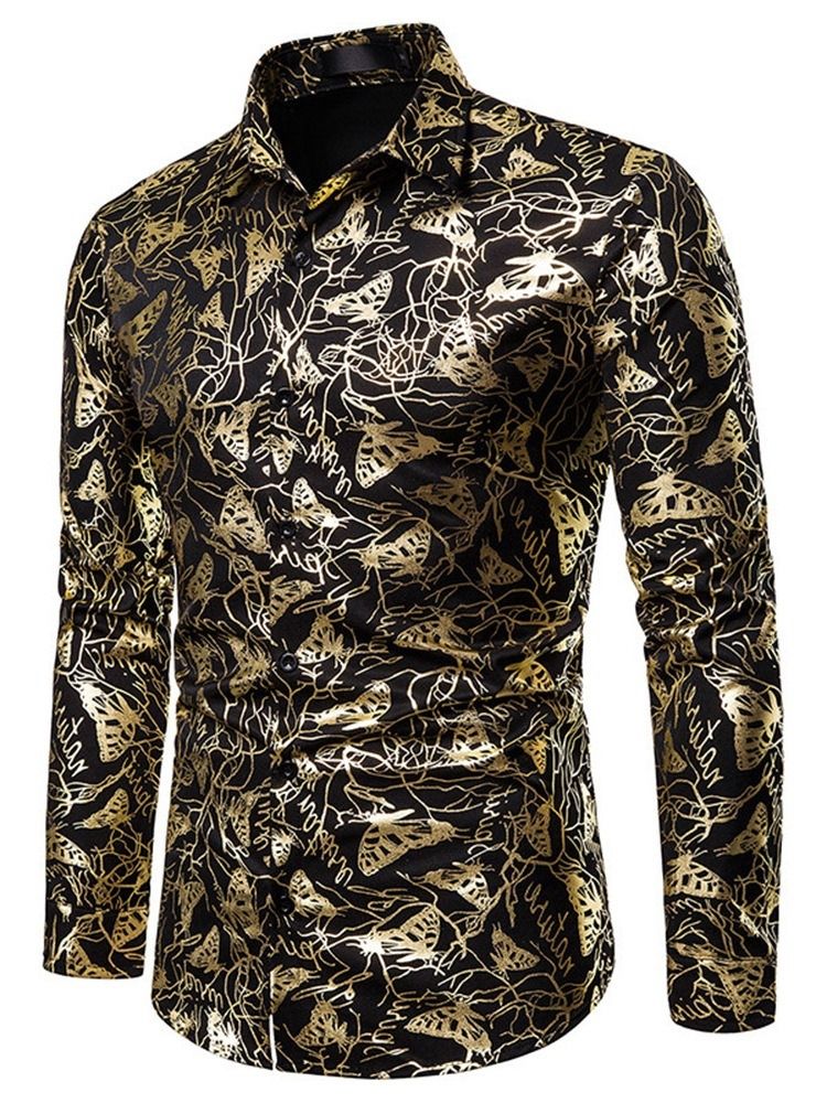 Print Animal Lapel Single-breasted Men's Shirt