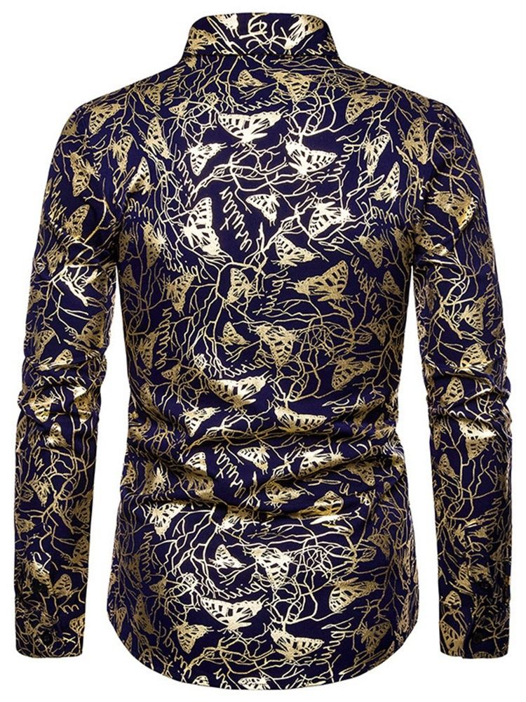 Print Animal Lapel Single-breasted Men's Shirt