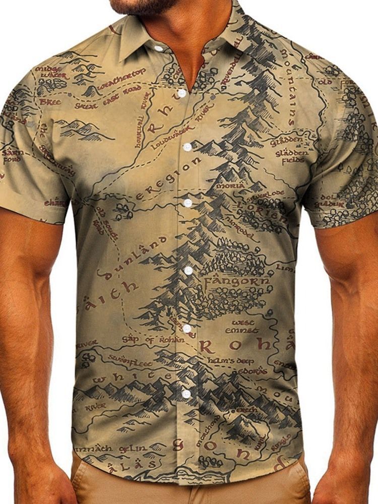 Print Casual Slim Single-breasted Men's Shirt