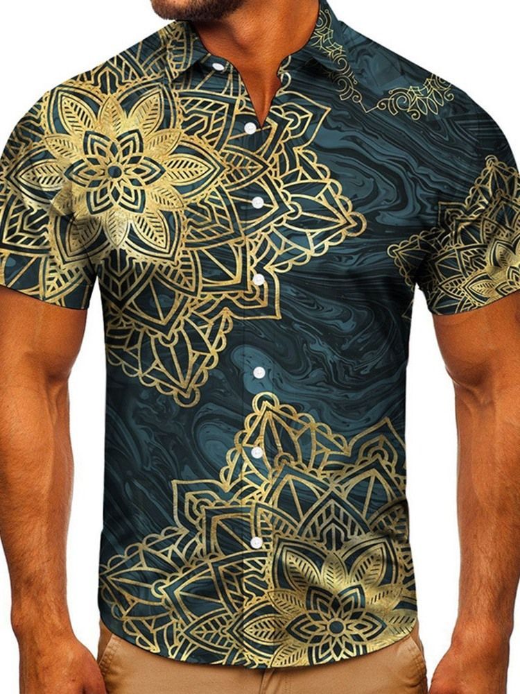 Print Casual Slim Single-breasted Men's Shirt