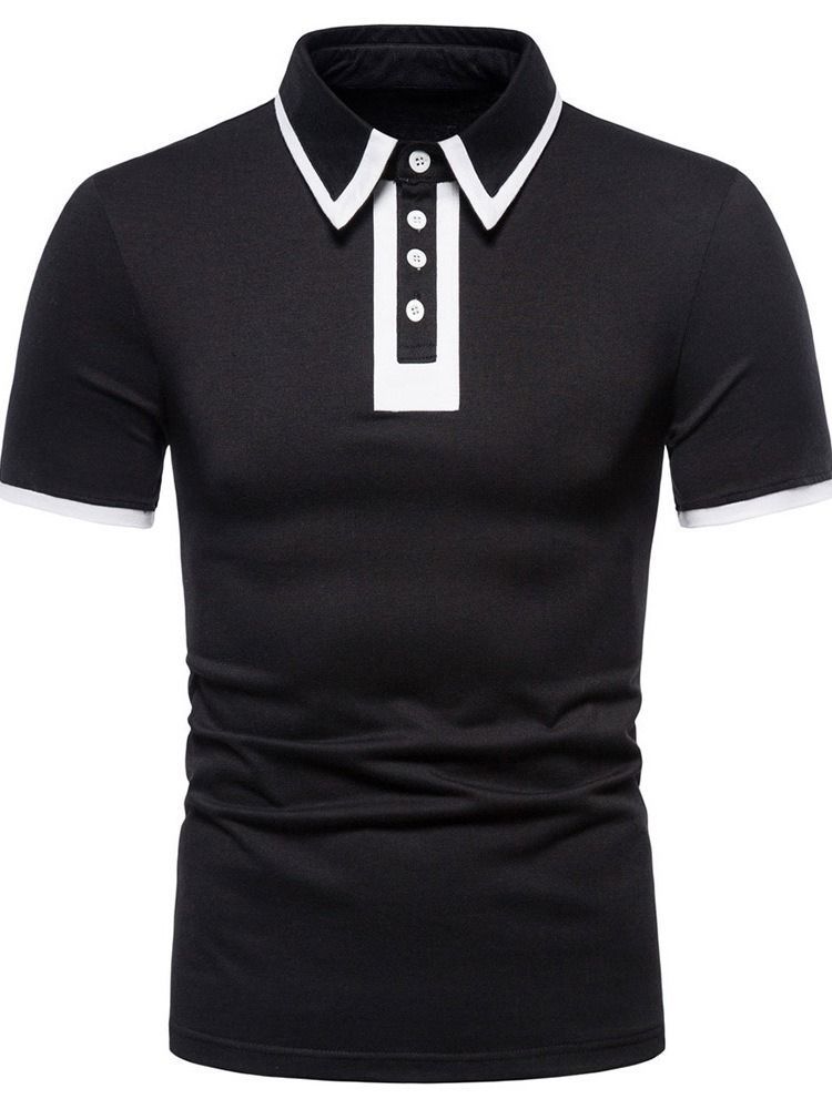 Revers Casual Button Herre Poloshirt