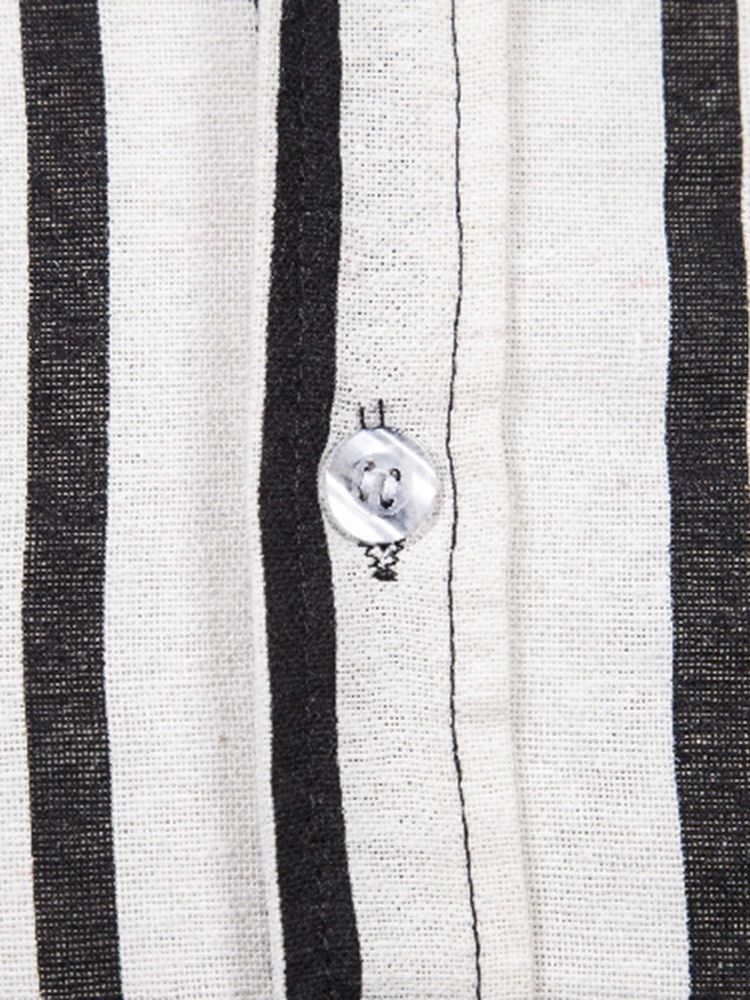 Stripe Lapel England Slim Slim Shirt Til Mænd