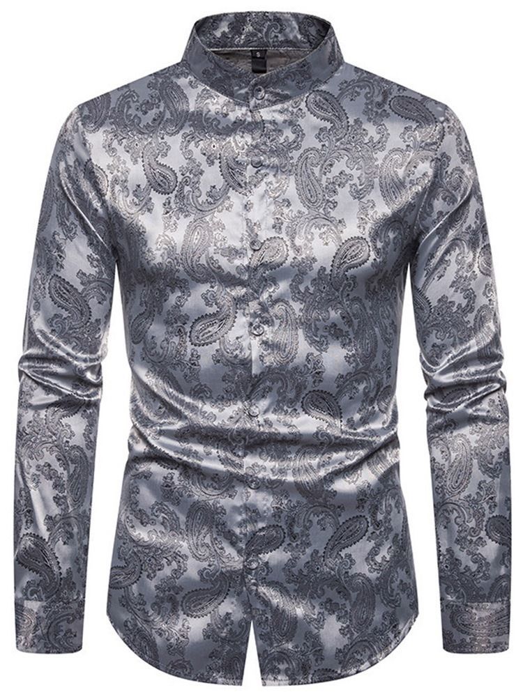 Udskriv Almindelig Standkrave Single-breasted Men's Shirt