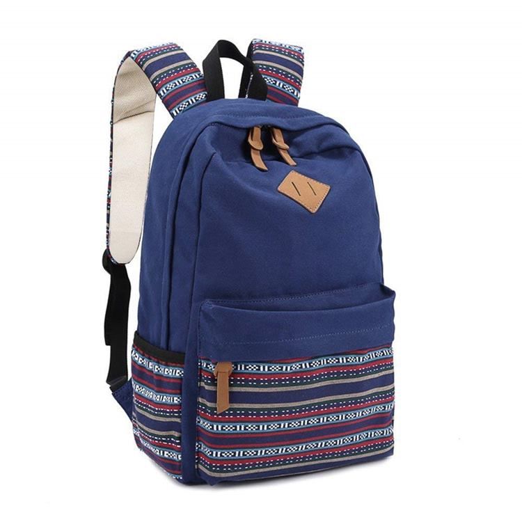 Canvas Floral Zipper Women Backpack