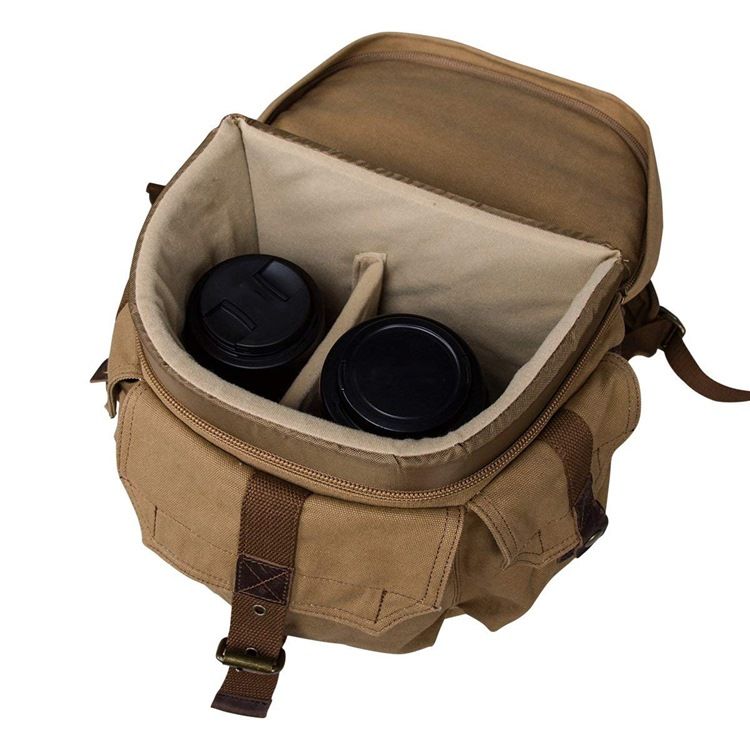 Plain Canvas Slr Camera Backpack