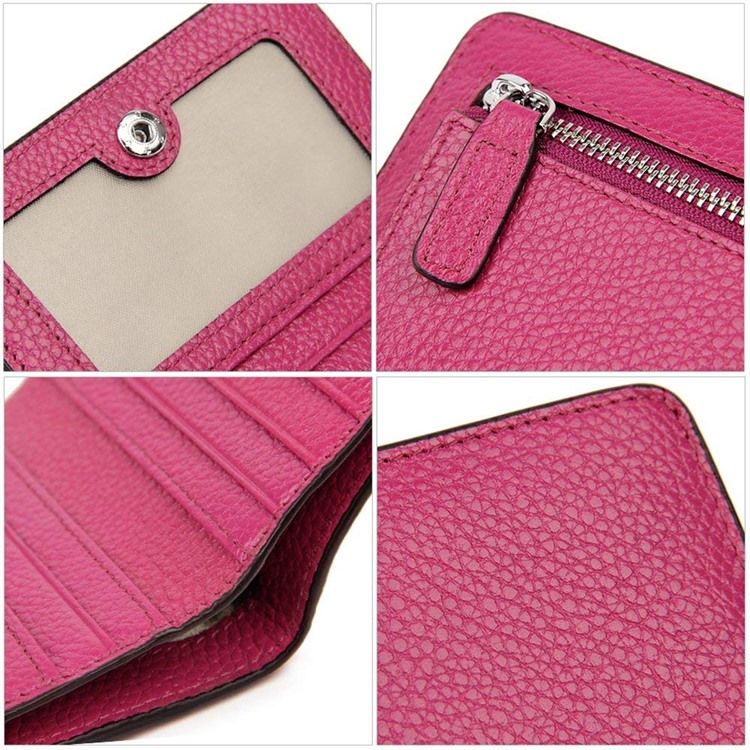 Plain Embossing Women Short Wallet