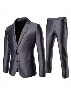 Almindelig Single-breasted Pocket Blazer Herre Casual Dress Suit