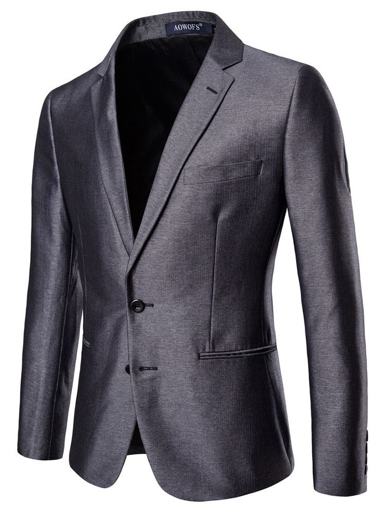 Almindelig Single-breasted Pocket Blazer Herre Casual Dress Suit