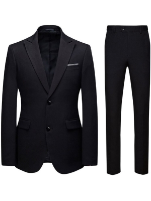 Blazer Single-breasted Pocket Mens Dress Suit