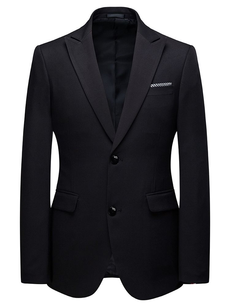 Blazer Single-breasted Pocket Mens Dress Suit