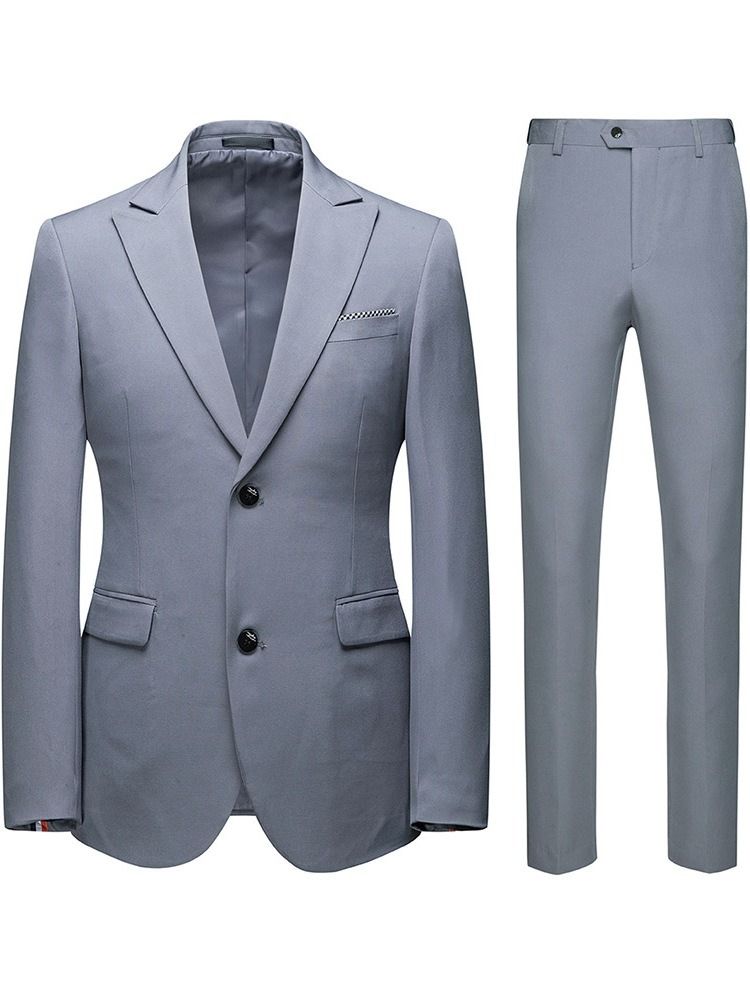 Blazer Single-breasted Pocket Mens Dress Suit