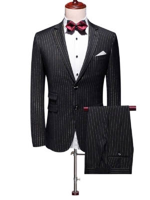 Color Block Print Single-breasted Men's Dress Suit