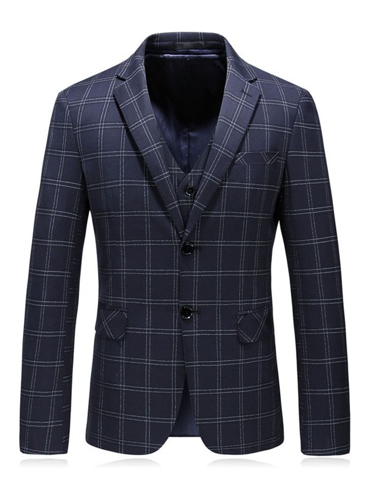 Fashion Plaid Blazer Herre Kjoleedragt