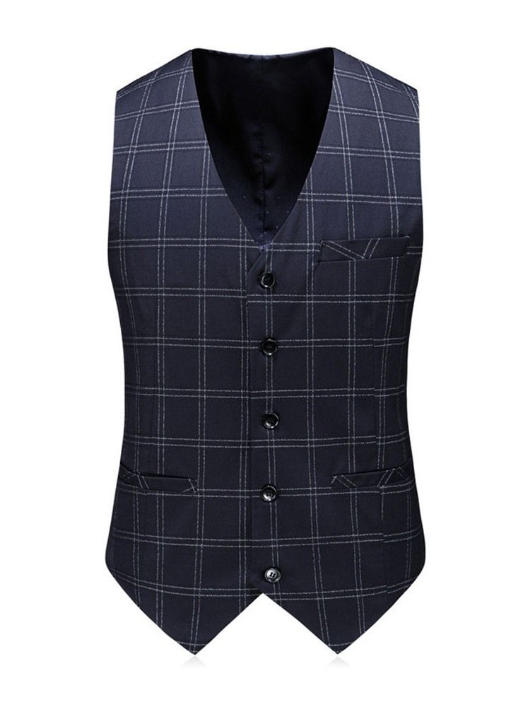 Fashion Plaid Blazer Herre Kjoleedragt