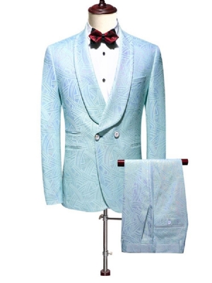 Fashion Pocket Double-breasted Men's Dress Suit