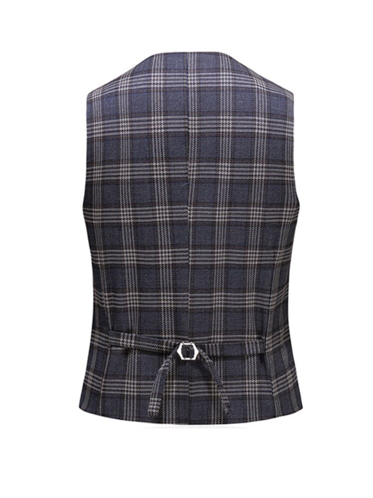 Plaid One Button Print Herretøjsdragt