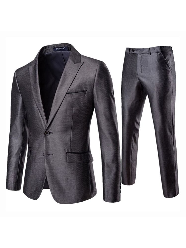 Plain Blazer Pants Herre Casual Dress Suit