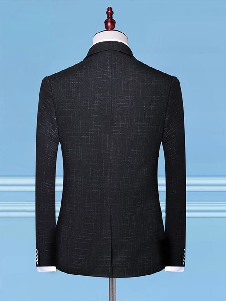 Single-breasted Button Plain Herre Dress Suit